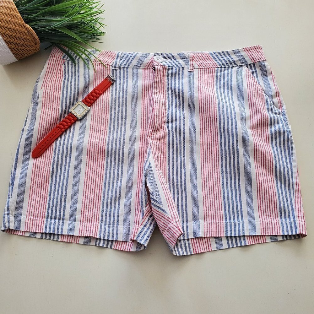 CARRIBBEAN JOE & CO STRIPPED SHORTS SIZE 16